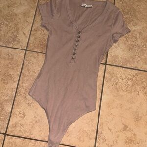 Abercrombie & Fitch Dusty Pink Button Bodysuit
